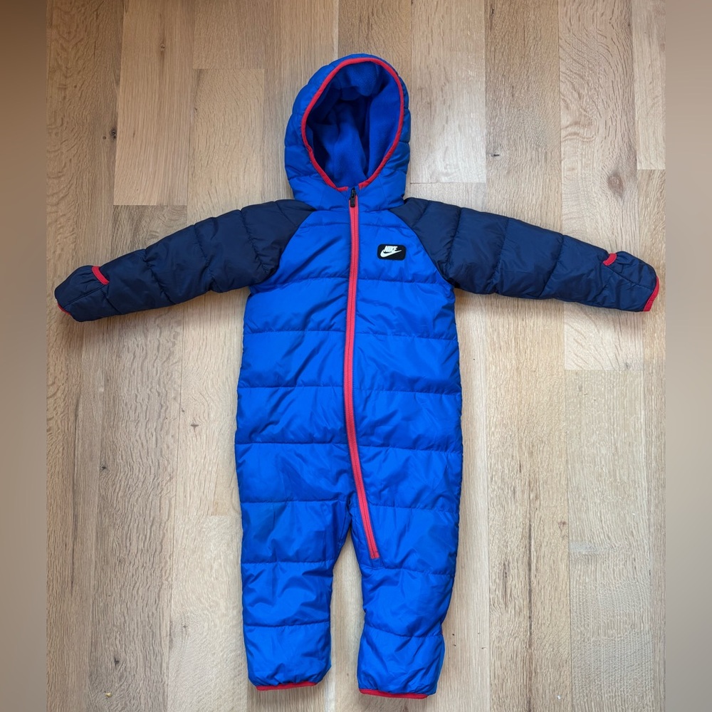 Nike kids blue and red one piece snowsuit infant boy